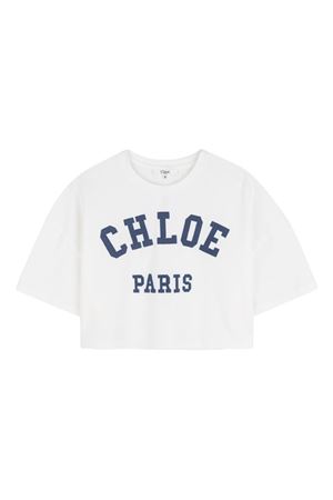 white cotton t-shirt CHLOÉ KIDS | C20862117